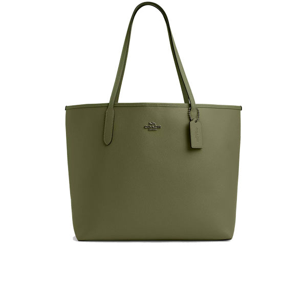 Coach Women's City Tote Bag Gunmetal/Military Green