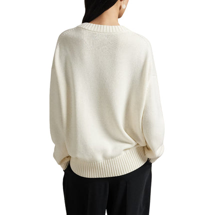 Polo Ralph Lauren Women's Polo Bear Cotton Crewneck Sweater Clubhouse Cream Multi