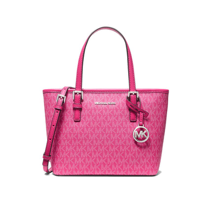 Michael Kors Women's Jet Set Travel Extra Small Logo Top-Zip Tote Bag Dragonfruit