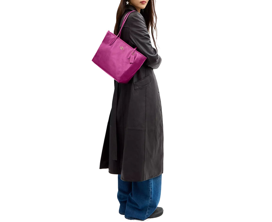 Coach Women's Medium City Tote Bag Gold/Magenta