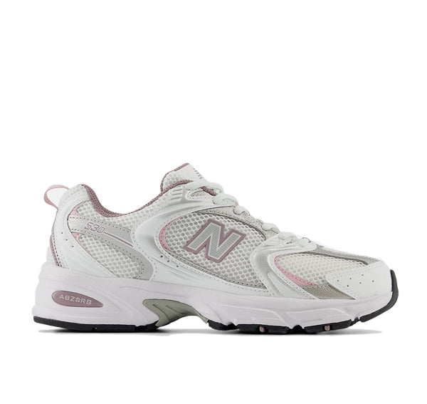 New Balance 530 White with Silver Metalic and Ice Wine MR530SGC