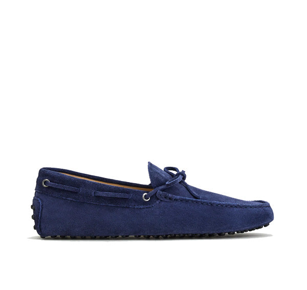 Tod's Men's Gommino Driving Shoes in Suede Blue