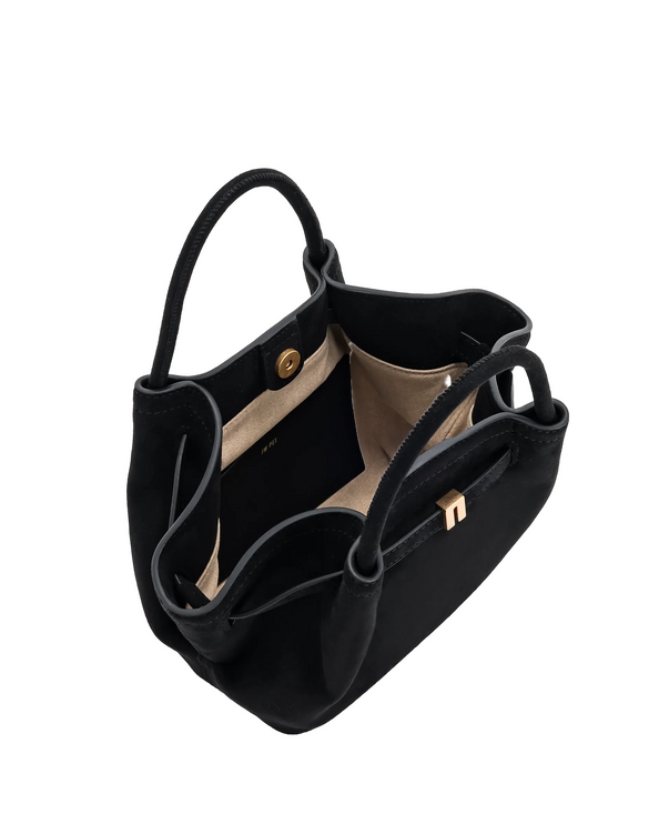JW PEI Women's Hana Mini Faux Suede Tote Bag Black/Gold