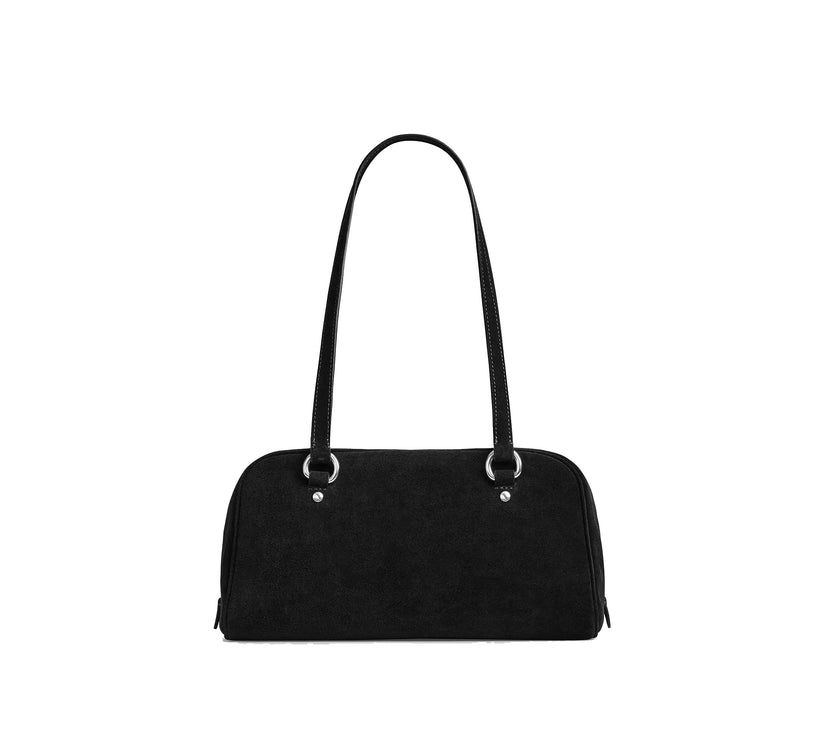 Coach Women's Sydney Shoulder Bag Suede/Silver/Black