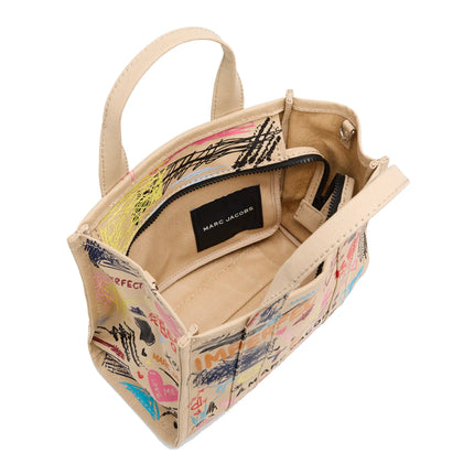 Marc Jacobs Women's The Punk Scribble Canvas Small Tote Bag Beige