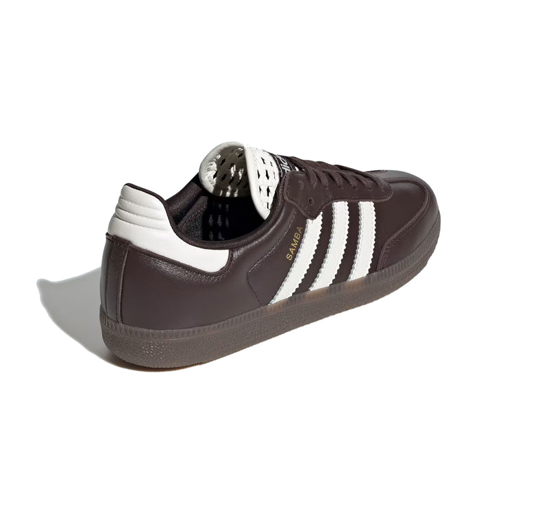 Adidas Women's Samba OG Shoes Aurora Coffee/Off White/Gold Metallic IH3982