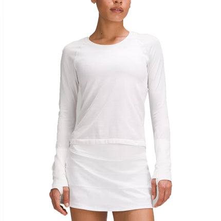 lululemon Women's Swiftly Tech Long-Sleeve Shirt 2.0 Waist Length White - Hemen Kargoda