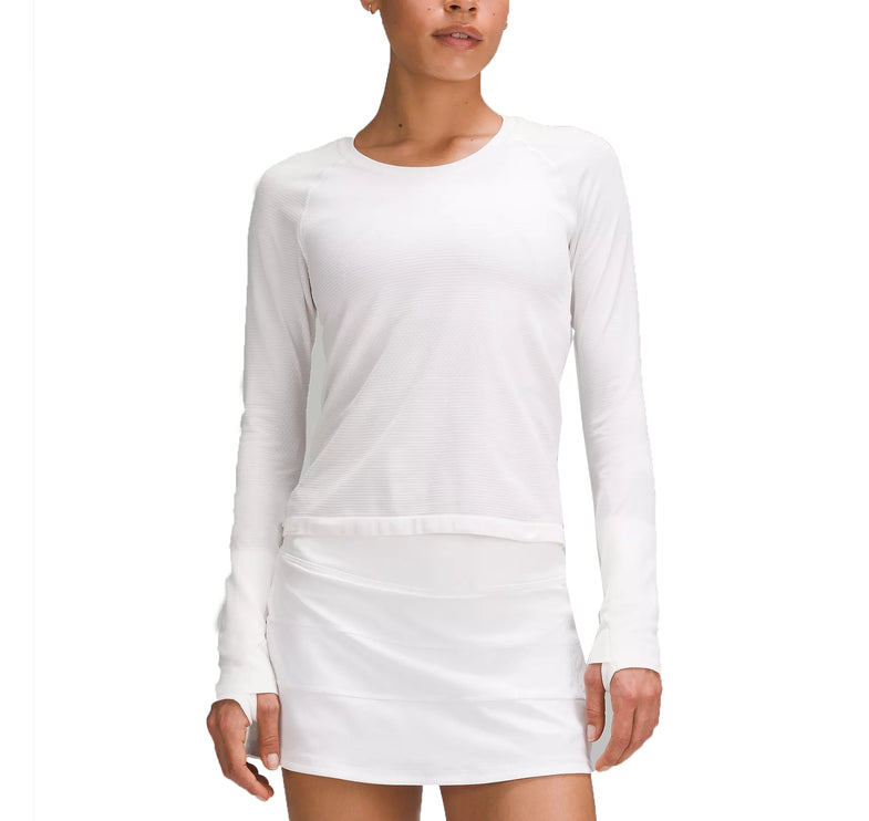 lululemon Women's Swiftly Tech Long-Sleeve Shirt 2.0 Waist Length White - Hemen Kargoda