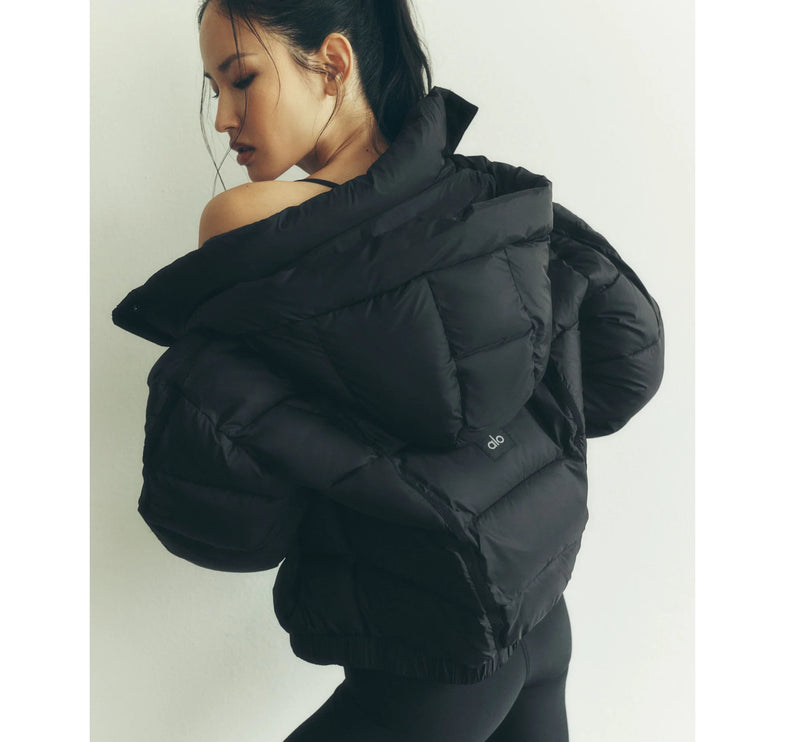 alo Women's Aspen Love Puffer Jacket Black