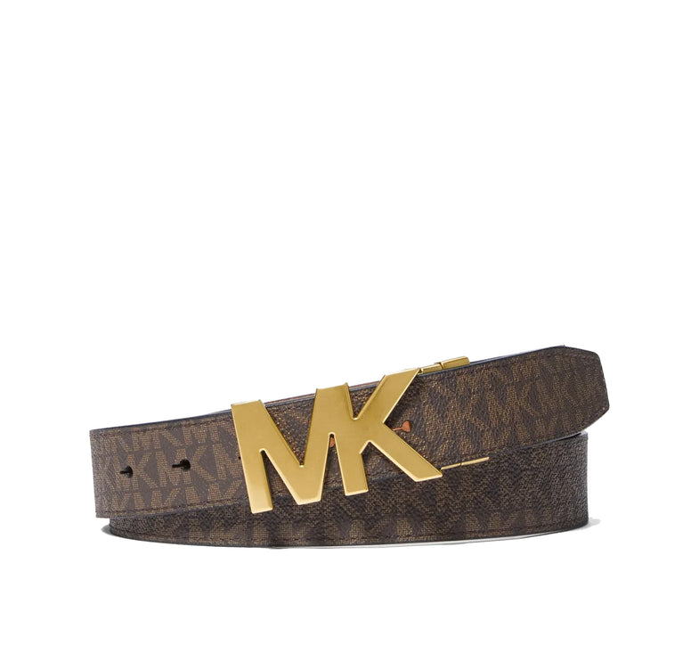 Michael Kors Men's Reversible Signature Logo Buckle Belt Luggage