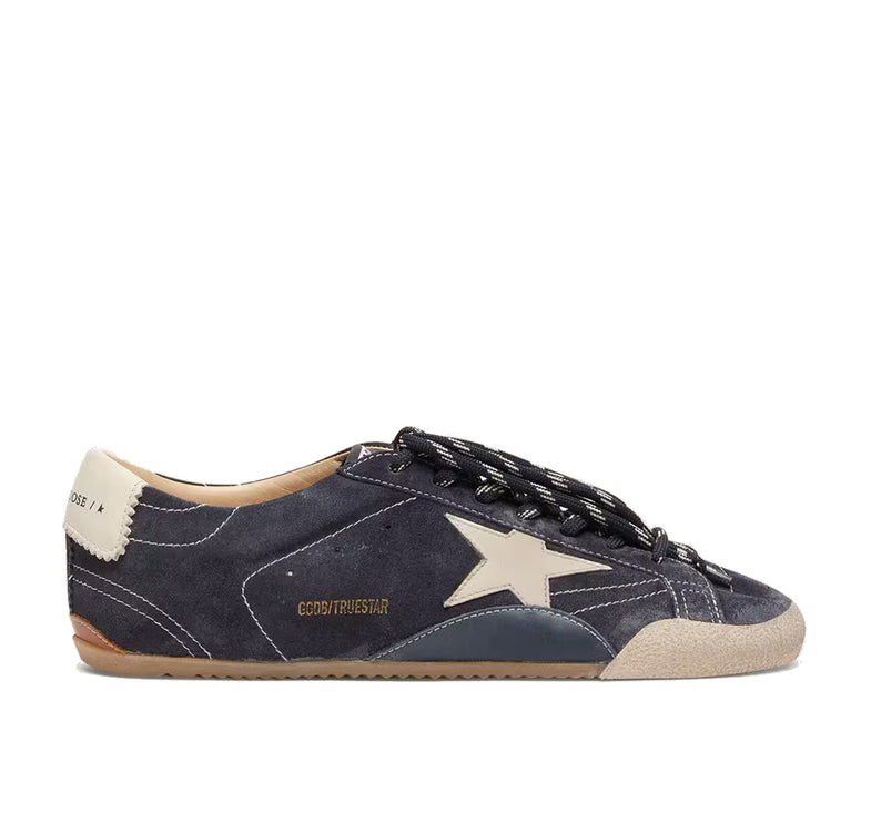 Golden Goose Women's True Star in Dark Blue Suede with White Nappa Leather Star