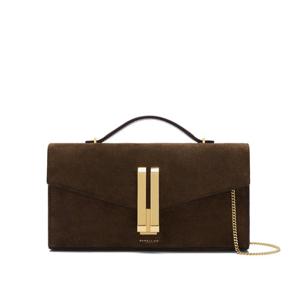 DeMellier London Women's The Vancouver Clutch Mocha Suede/Mocha Smooth