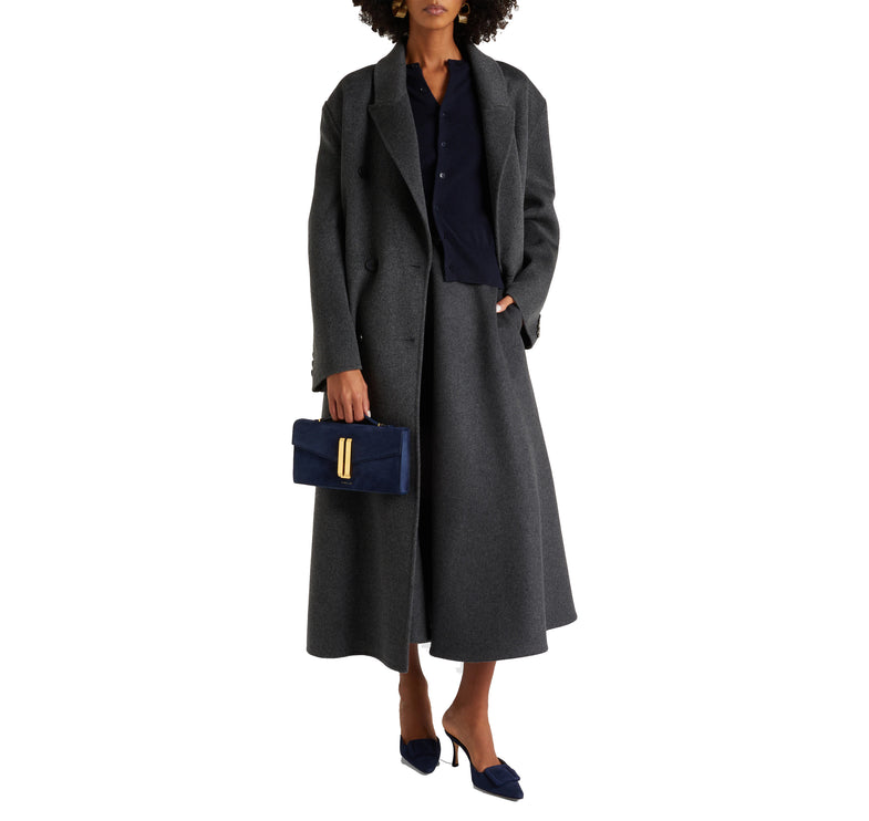 DeMellier London Women's The Vancouver Clutch Navy Suede