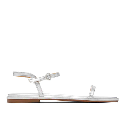 AEYDE Women's Nettie Leather Sandals Silver Nappa