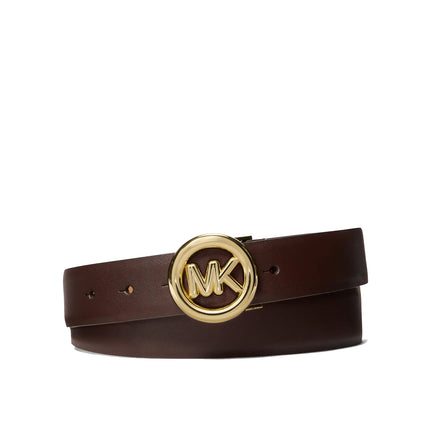 Michael Kors Women's Logo Leather Belt Chocolate