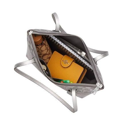 Coach Women's Fiona Zip Tote Bag In Signature Canvas Silver/Gray