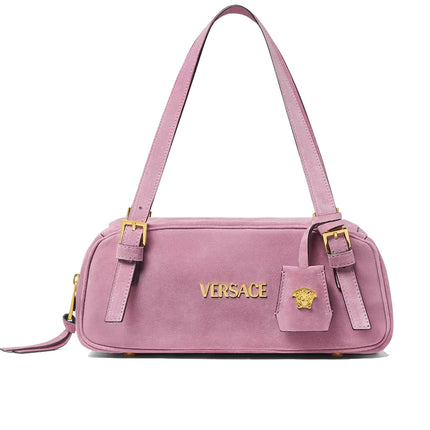 Versace Women's Versace Tag Suede Bowling Bag Pink