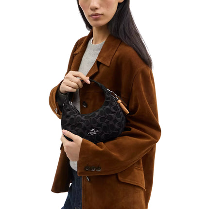 Coach Women's Carmen Mini Crossbody Bag In Signature Denim Silver/Black