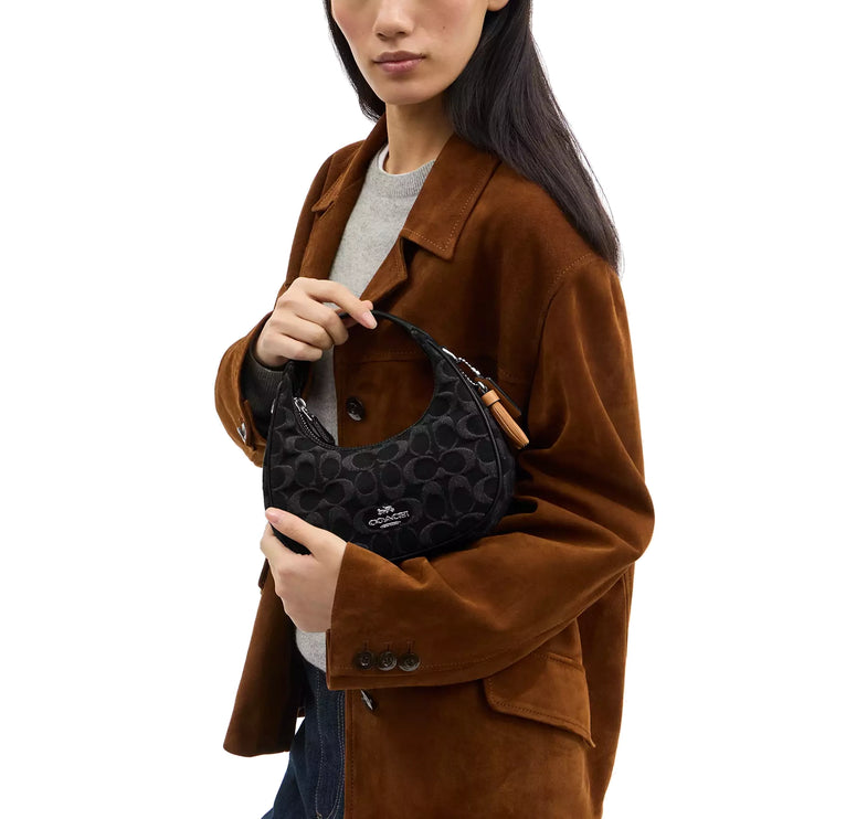 Coach Women's Carmen Mini Crossbody Bag In Signature Denim Silver/Black