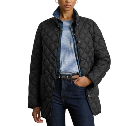 Polo Ralph Lauren Women's Diamond-Quilted Mockneck Jacket Black