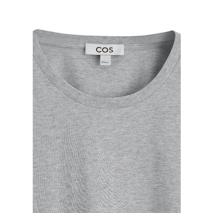 COS Women's Crew-Neck Cotton T-Shirt Light Grey Mélange