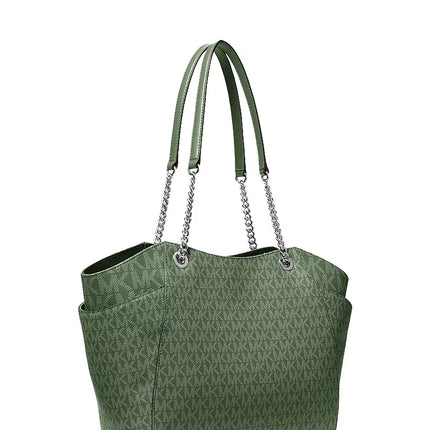 Michael Kors Women's Jet Set Large Signature Logo Shoulder Bag Amazon Green