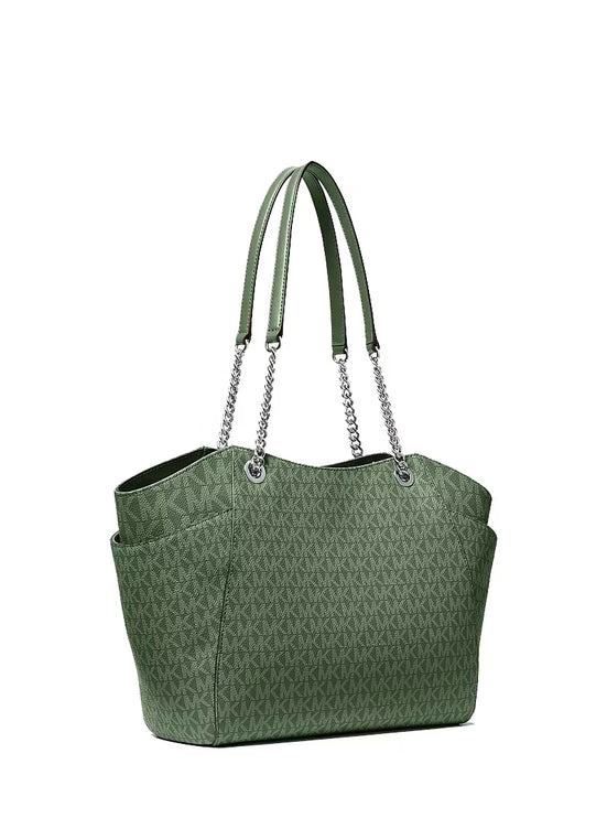 Michael Kors Women's Jet Set Large Signature Logo Shoulder Bag Amazon Green