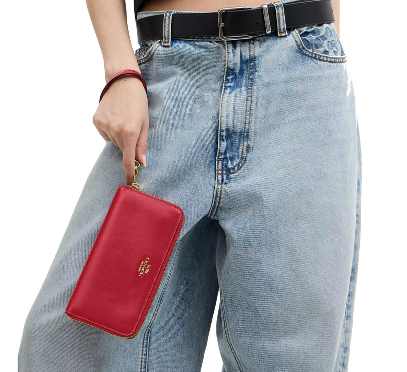 Coach Women's Long Zip Around Wallet Gold/Poppy