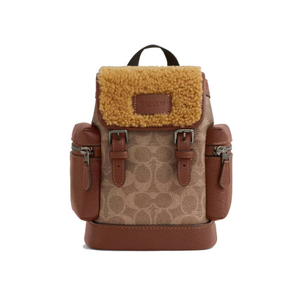 Coach Unisex Sprint Sling Pack In Signature Canvas Gunmetal/Tan/Vintage Brown