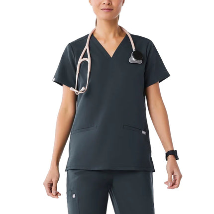 FIGS Women's Casma Three Pocket Scrub Top Dark Harbor