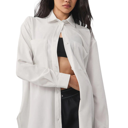 alo Women's Dreamscape Button Down Long Sleeve White