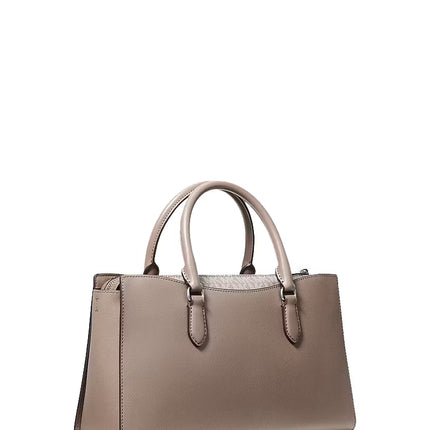Michael Kors Women's Arden Medium Top-Zip Satchel Bag Mushroom