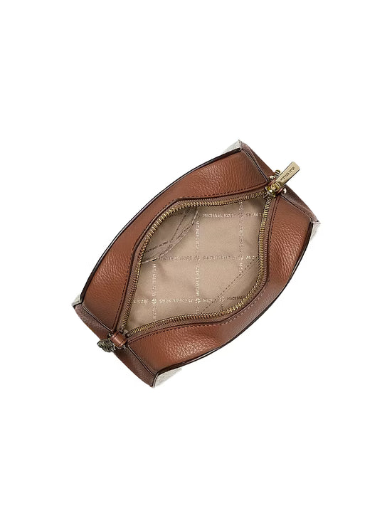 Michael Kors Women's Ashton Extra-Small Signature Logo Camera Crossbody Bag Vanilla/Gold