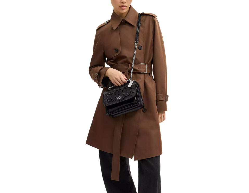 Coach Women's Klare Crossbody Bag In Signature Leather Silver/Black