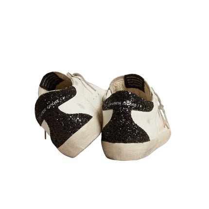 Golden Goose Women's Super Star Sneakers with Gold Star and Black Glitter