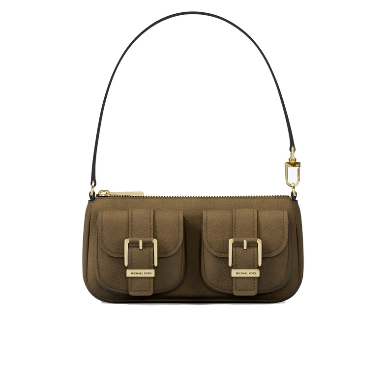 Michael Kors Women's Zoe Small Suede Convertible Pochette Loden