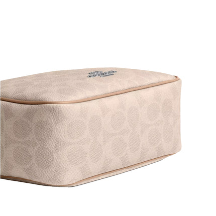 Coach Women's Mini Carey Crossbody Bag In Signature Canvas Silver/Sand/Taupe