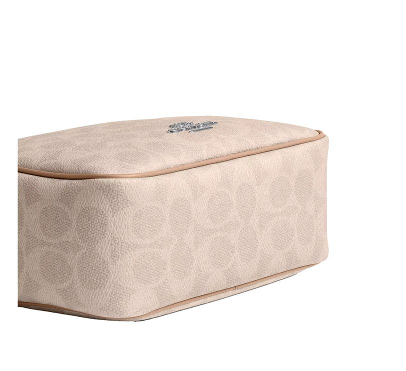 Coach Women's Mini Carey Crossbody Bag In Signature Canvas Silver/Sand/Taupe