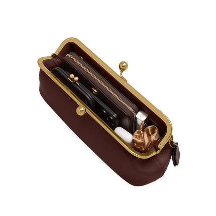 Coach Women's Kisslock Frame Bag 30 Brass/Maple