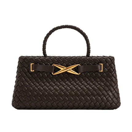 JW PEI Women's Elora Woven Tote Bag Dark Brown