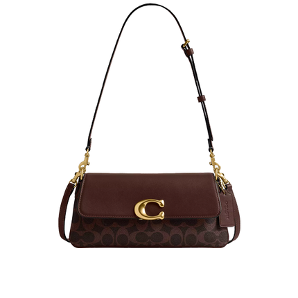Coach Women's Jet Shoulder Bag In Signature Canvas Brass/Maple
