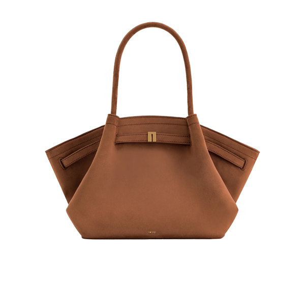 JW PEI Women's Hana Medium Faux Suede Tote Bag Brown/Gold