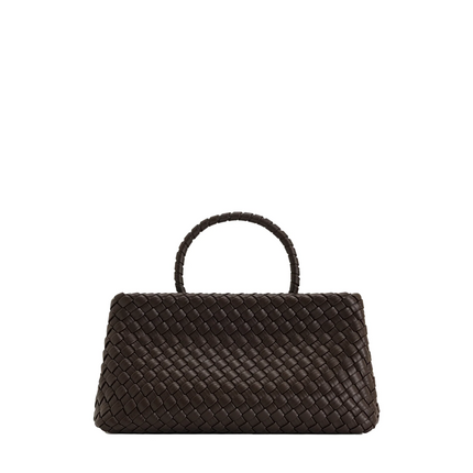 JW PEI Women's Elora Woven Tote Bag Dark Brown