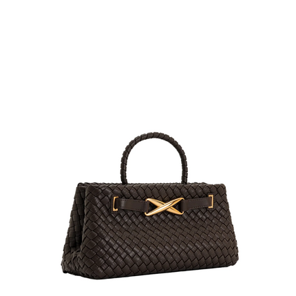 JW PEI Women's Elora Woven Tote Bag Dark Brown