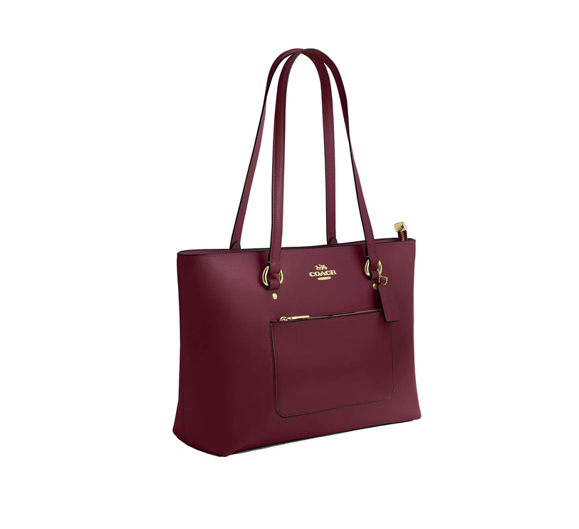 Coach Women's Station Tote Bag Gold/Dark Cherry
