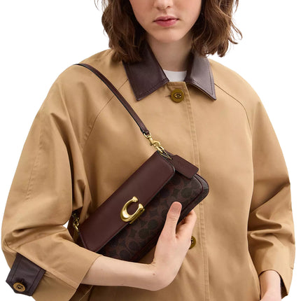 Coach Women's Jet Shoulder Bag In Signature Canvas Brass/Maple