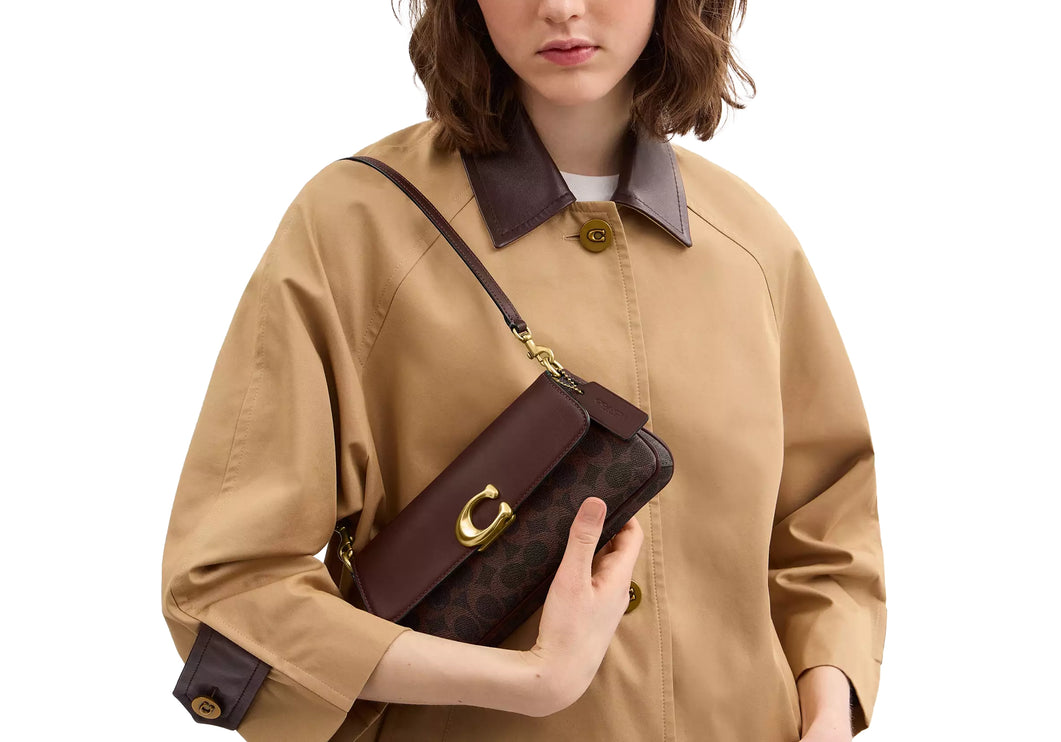 Coach Women's Jet Shoulder Bag In Signature Canvas Brass/Maple