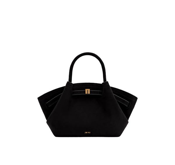 JW PEI Women's Hana Mini Faux Suede Tote Bag Black/Gold