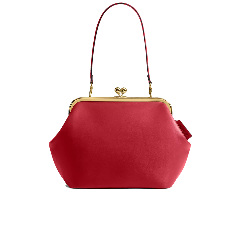 Coach Women's Kisslock Frame Bag 27 Brass/Poppy