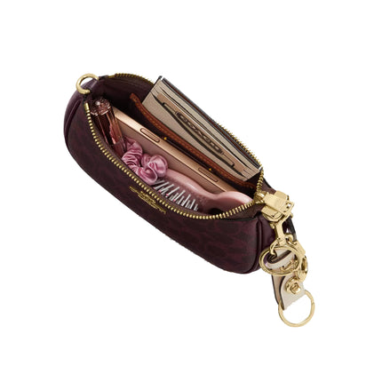 Coach Women's Teri Mini Crossbody Bag In Signature Canvas Gold/Black Currant